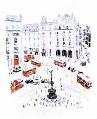 Buses in Piccadilly Circus // Dominique Corbasson